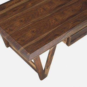 Table basse de salon unique en bois d'acacia massif, finition teck, forme carrée, avec pieds pliants durables et tiroir de rangement. - Product Image 6