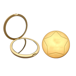 Espejo de Maquillaje Portátil de Metal, Doble, Mini, de Bolsillo, Bronce, con Aumento, Compacto, de Escritorio, Directo de Fábrica - Product Image 6