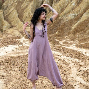 Mono Harem Ligero de Algodón para Mujer, Estilo Festival, con Botones de Coco y Corte Holgado, Regalo Ideal para Ella - Product Image 3