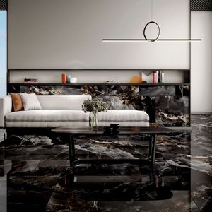 Revêtement mural en porcelaine émaillée sculptée 600x1200, grand format, haute brillance, texture luxueuse pour les murs des propriétés commerciales. - Product Image 5