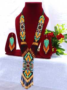 Conjunto de Collar de Cuentas de Vidrio de Moda, Joyería Ligera Hecha a Mano para Damas, Accesorios de Moda Diaria - Product Image 2