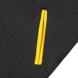 Veste universitaire noire et jaune pour homme avec manches en PU, col montant, fermeture boutonnée, style preppy, vêtement d'automne - Product Image 6
