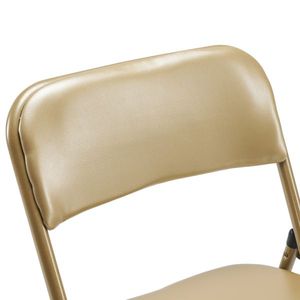 Set di 2 Sedie Pieghevoli in Metallo Champagne con Seduta e Schienale Imbottiti per Casa, Ufficio, Eventi Interni ed Esterni, Feste e Viaggi - Product Image 6
