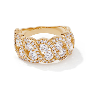 Luxury Yellow <b>Gold</b> Round Brilliant Cut Diamond <b>Cocktail</b> <b>Ring</b> for Women Wedding Engagement Fine Jewelry Gift - Product Image 2