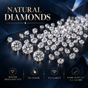 เพชร JC Diamond JC-04 เพชรธรรมชาติเม็ดเดี่ยว สี FG ความสะอาดระดับ VS น้ำหนัก 0.040-0.075 กะรัต ขนาด 2.1-2.6 มม. รูปทรงกลมเจียระไนแบบบริลเลียนท์ สำหรับทำเครื่องประดับ - Product Image 5