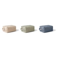 Sac de rangement pour articles de toilette en polyester éponge résistant à l'eau, coins renforcés, breloque métallique, personnalisable OEM, certifié BSCI, pour salle de bain