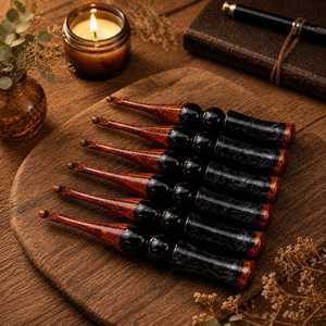 Handmade Wooden <b>Crochet</b> <b>Hooks</b> <b>Set</b> Smooth Resin Handle Round Shape Simple Style for Hand Knitting Needlework Tools - Product Image 3