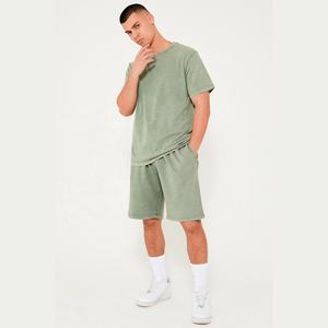 Conjunto Deportivo de Verano para Hombre de Alta Calidad, Camiseta y Pantalones Cortos de Algodón con Estampado, Transpirable - Product Image 2