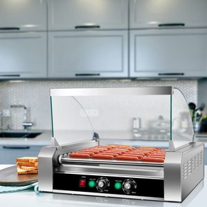 Griglia Commerciale in Acciaio Inox con 11 Rulli e Macchina per 30 Hot Dog per Ristoranti BBQ - Product Image 5