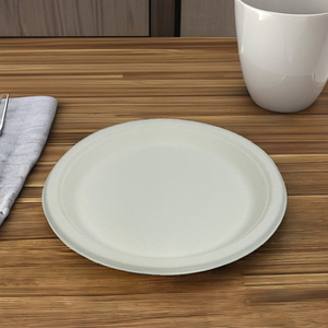 Taiwan Biodegradable Compostable 7 inch Meal Tray PFAS Free 8g,D174xH15.5mm Factory made 100% biodegradable - Product Image 2
