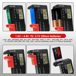 Probador de Baterías Digital Universal con Pantalla LCD para AA, AAA, C, D, 9V, 1.55V, Pilas de Botón, 3.7V, 18650, 21700, Baterías de Litio - Product Image 3