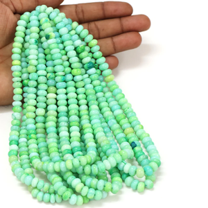 Hermosas cuentas de ópalo verde Kelly, lisas, en forma de rondel, de 8-10 mm, cuentas de ópalo verde Kelly, lisas, para joyería y artesanía. - Product Image 1