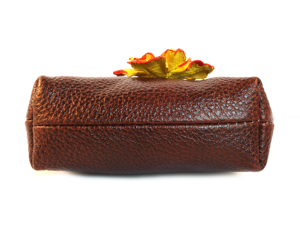 Cartera de Cuero Hecha a Mano al por Mayor, Bolso de Cuero Vacuno Decorado con Flor Amarilla, Monedero de Cuero - Product Image 4