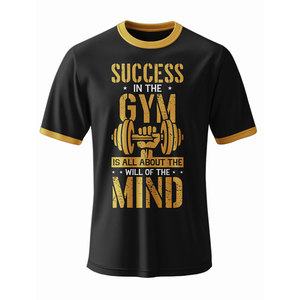 T-shirt de sport pour homme personnalisé, directement de l'usine, séchage rapide, évacuation de l'humidité, fitness, musculation, entraînement, respirant - Product Image 1