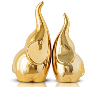 Par de Figuras de Elefantes para Decoración del Hogar, Lindas Estatuas de Elefantes de la Buena Suerte para Sala de Estar, Oficina, Auto y Centro de Mesa - Product Image 1