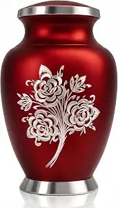 Durable Brass Oval Bohemian Cremation Urn Secure Human Ashes Container for <b>Memorial</b> Services - Product Image 5