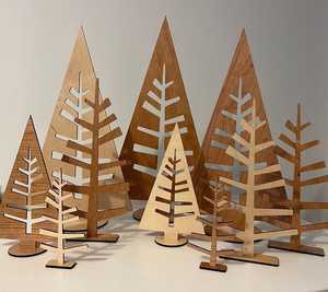 Décoration murale de Noël en bois moderne, écologique et faite à la main pour le salon, centre de table, avec taille personnalisable - Product Image 5