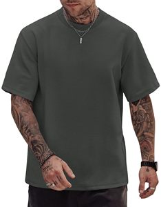 T-shirt en coton lourd surdimensionné pour homme avec logo personnalisé, streetwear OEM - Product Image 1