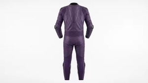 Traje de Motociclismo de Cuero Completo Color Morado, Túnica Protectora para Motociclista con Rodilleras, Equipo para Conducir en Carretera - Product Image 2
