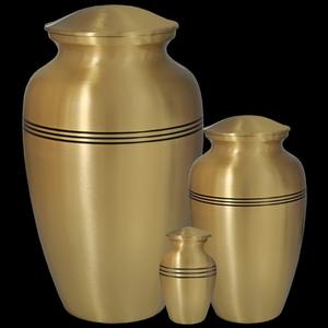 Urnes funéraires classiques dorées avec gravure personnalisée, récipient pour cendres commémoratives. - Product Image 2