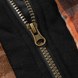 Men's Hoodies For Winter Wear Plaid Button-Up & Zipper Lining for Warmth and Comfortable Flannel Hoodies - Product Image 4