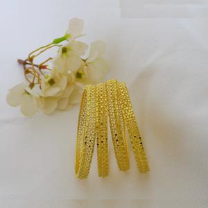 Gold Plated Traditional 4 Pc Bangles New Design African Dubai <b>Bridal</b> Style Bangles Ethnic Wedding Middle East Bangles for Women - Product Image 3