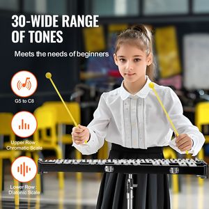 Set Professionale di Xilofono Glockenspiel a 30 Note da 8 Pollici con Supporto Musicale, Strumento a Percussione con Bacchette e Borsa - Product Image 3