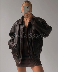 Factory Direct Women's Winter Oversize Leather <b>Jackets</b> Custom Fashion Lady Solid Color High Quality Women <b>Jackets</b> For sale - Product Image 4