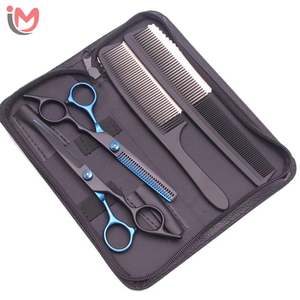 Kit Profesional de Tijeras para Cabello Negro y Dorado, 5 Piezas, Juego de Barbería con Recubrimiento de Titanio, Tijeras de Corte con Filo de Cuchilla, Venta al Por Mayor OEM - Product Image 6