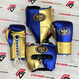 ชุดอุปกรณ์มวยสั่งทำพิเศษพร้อมโลโก้ส่วนตัว No Boxing No Life สีขาวทอง ป้องกันการกระแทก ชุดฝึกซ้อมมวย ปรับขนาดได้ ระบายอากาศได้ดี - Product Image 2