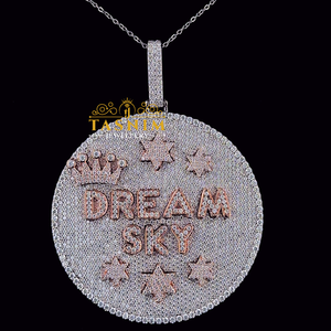 จี้เพชรโมอิสซาไนต์ TASNIM Iced Crown Star DREAM SKY VVS เงินแท้ 925 ชุบทองคำสีกุหลาบ สร้อยคอโมอิสซาไนต์ - Product Image 1