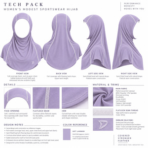 Gym Fitness Modest <b>Sports</b> <b>Hijab</b> Quick Dry 4 Way Stretch Athletic Running Headscarf UPF 50+ Breathable Lightweight Custom Colors - Product Image 5