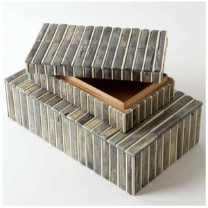 กล่องเก็บเครื่องประดับไม้ทรงสี่เหลี่ยมผืนผ้าฝังกระดูก งานแฮนด์เมด สไตล์โมเดิร์น ขายดี ราคาขายส่ง - Product Image 2