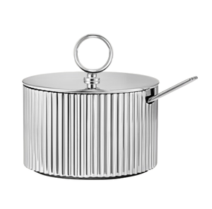 Bol à fruits, sucre et sel en métal argenté à design côtelé, pour les fêtes de l'Aïd, Noël, les biscuits, les bonbons, les fruits secs indiens - Product Image 1