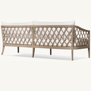 Canapé en teck avec sièges moelleux en mousse durable, adapté à une utilisation extérieure au bord de la piscine ou dans le jardin, résistant. - Product Image 5