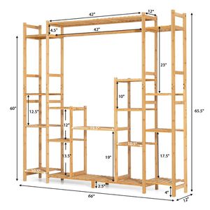 Supporto per Piante in Bambù a 9 Livelli con Cestini Sospesi e Accessori - Product Image 5