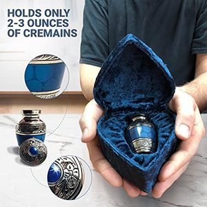 Luxury Styled Aluminum <b>Keepsake</b> Cremation <b>Memorial</b> Urn Ash Holder Featuring Durable Artistic Craftsmanship And Texture - Product Image 4