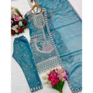 Top de fiesta de diseñador para mujer con conjunto Dupatta Conjunto elegante de diseñador Pent para ocasiones especiales - Product Image 4