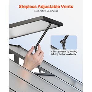 Serre de jardin en polycarbonate de style Alumi Pavilion 8 x 12 pieds avec 2 fenêtres de ventilation et porte à charnières, serre extérieure - Product Image 4