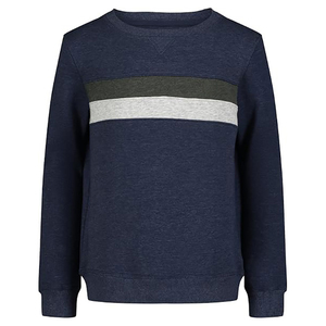 OEM Wholesale Gray Crew Neck <b>Sweatshirt</b> With Red And <b>White</b> Stripes Regular Fit Unisex Knitted Pullover Casual Autumn Wear - Product Image 3