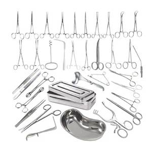 Kit d'instruments chirurgicaux pour hystérectomie et chirurgie abdominale, 62 pièces, en acier inoxydable, instruments chirurgicaux vaginaux et abdominaux durables pour - Product Image 1