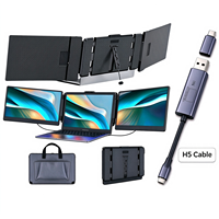 Moniteur portable double écran 14 pouces 1080p IPS FHD pour extension d'écran d'ordinateur portable, vente en gros directe usine, Plug-and-play