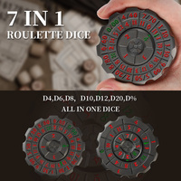 Dés de roulette anti-stress 7-en-1, dés polyédriques rotatifs tout-en-un pour RPG et D&D, jouet anti-stress de poche pour TTRPG