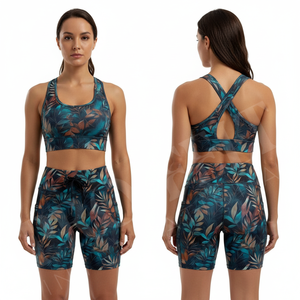 Pantalones Cortos de Yoga de Poliéster en Oferta, Sin Costuras, Personalizados, Impresos, Elásticos, para Gimnasio, Control de Abdomen, Correr y Ciclismo - Product Image 3