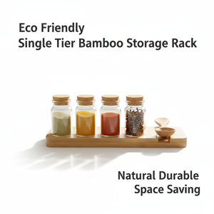 Estante de Almacenamiento de Bambú Ecológico y Moderno de un Solo Nivel, Duradero, Compacto, Impermeable, Organizador de Cocina, Tipo de Piso, Almacenamiento para el Hogar - Product Image 5