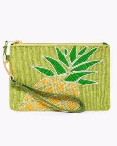 Handmade Tyvek Pineapple Beaded Wristlet Clutch Bag Fruit Design Open Pouch Bead Embroidery Large <b>Small</b> Handbag Stylish Women - Product Image 1