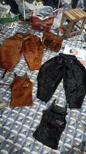 Pantalon Harem en fausse fourrure noire pour homme, taille haute, ceinture élastique, vêtement décontracté d'hiver, tissu tricoté épais - Product Image 3