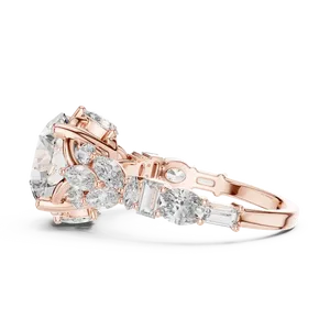 Bague de fiançailles en diamant de laboratoire rond de 2,5 carats, or massif 18 carats, style vintage orné, certifiée IGI, VVS E-F - Product Image 6