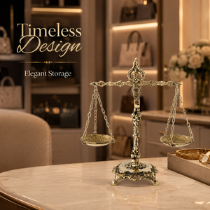 Support à bijoux de luxe en laiton, organisateur décoratif style équilibré, présentoir élégant pour colliers, bracelets et bagues, rangement de vanité - Product Image 3