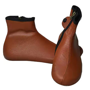 Real Leather Khuff Slipper <b>Socks</b> Plus Size Winter <b>Warm</b> Men <b>Women</b> Handmade Foot Covers High Quality Custom Color - Product Image 4